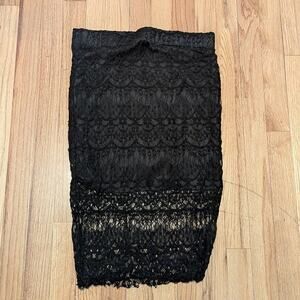 Whimsygoth Edgy Rue21 Alternative Black Lace Knee Length Skirt